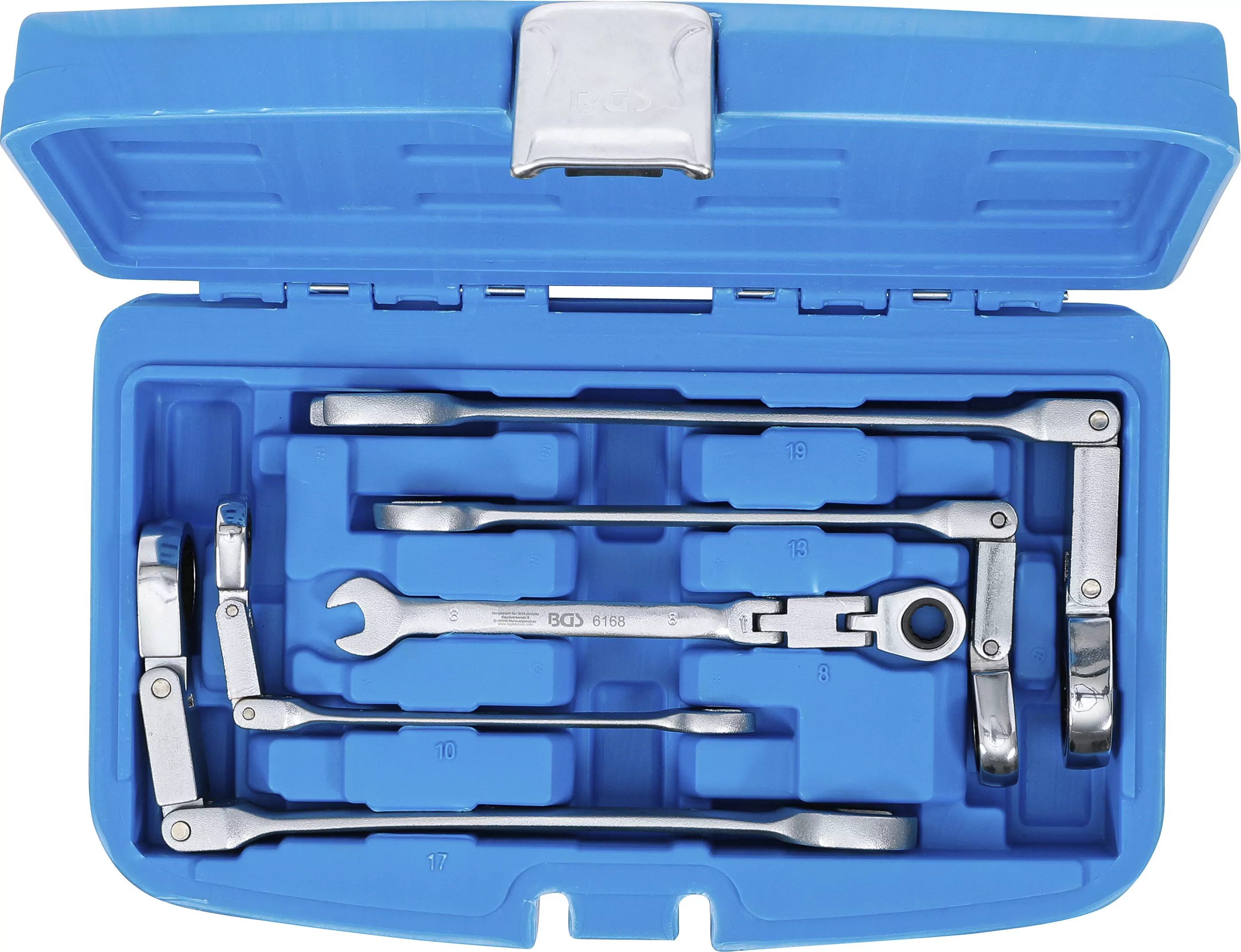 Doppelgelenk-Ratschenring-Maulschlüssel-Satz | abwinkelbar | SW 8 - 19 mm | 5-tlg.