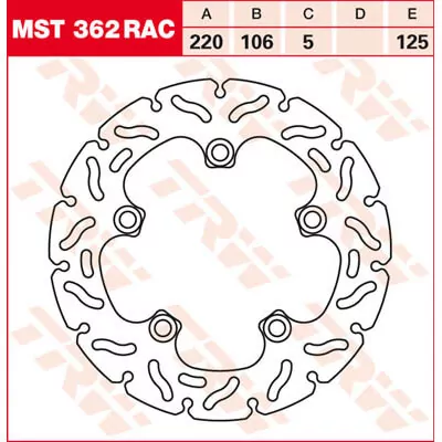 TRW Lucas Bremsscheibe MST362RAC,starr mit ABE