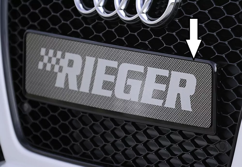 Kennzeichenauflage schwarz glänzend glanz schwarz für Audi A5 (B8/B81) Cabrio 06.07-07.11 (bis Facelift)