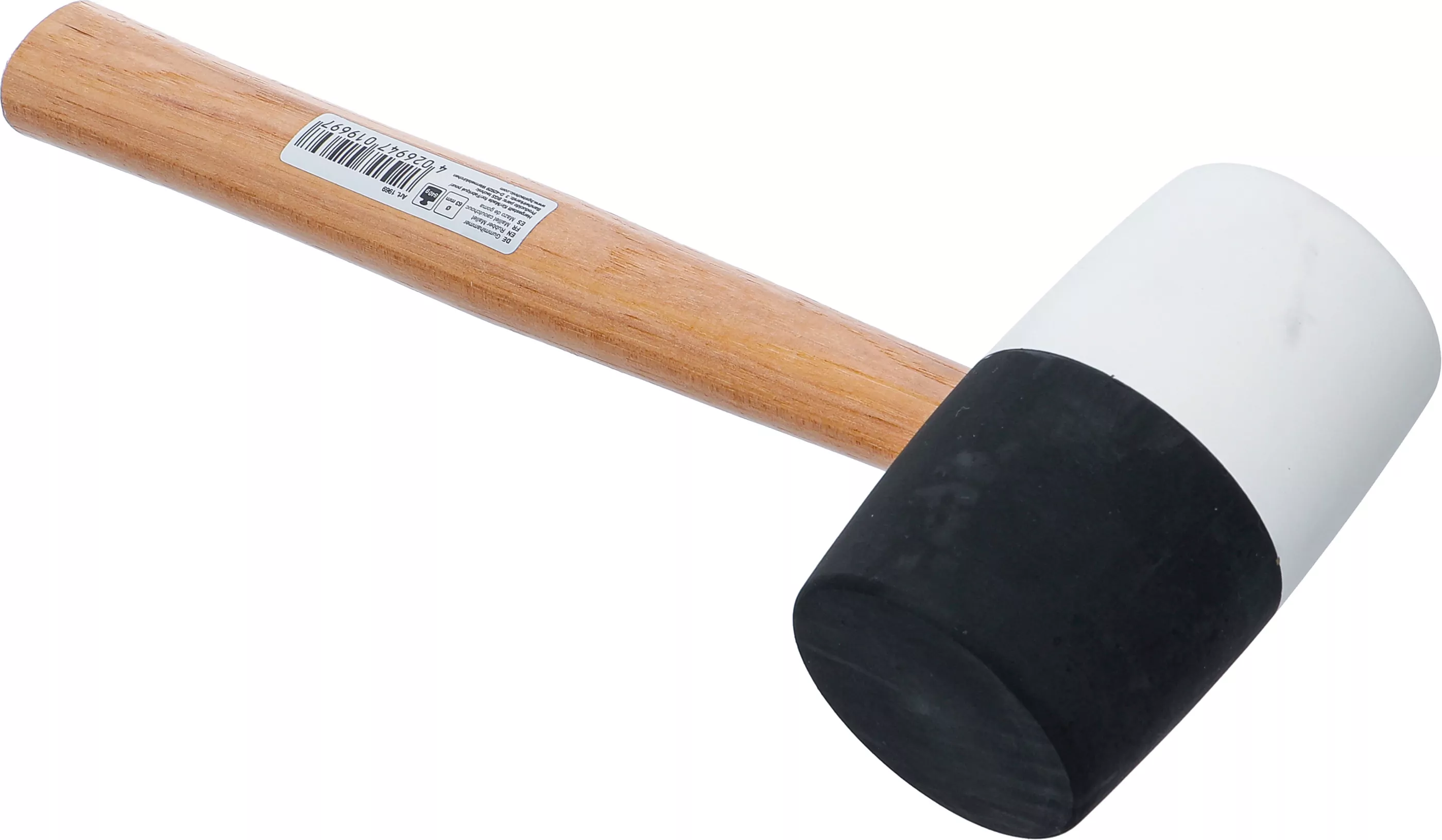 Gummihammer | Hickory-Stiel | schwarz-weißer Kopf | Ø 63 mm | 840 g