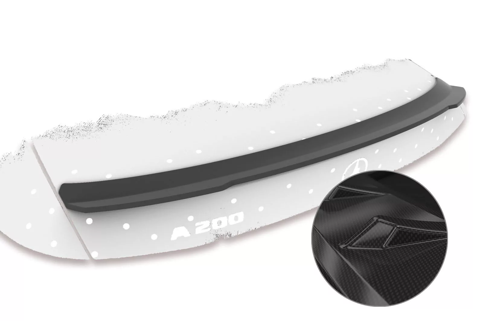 Heckflügel mit ABE für Mercedes Benz A-Klasse V177 Limousine HF690-C Carbon Look Hochglanz