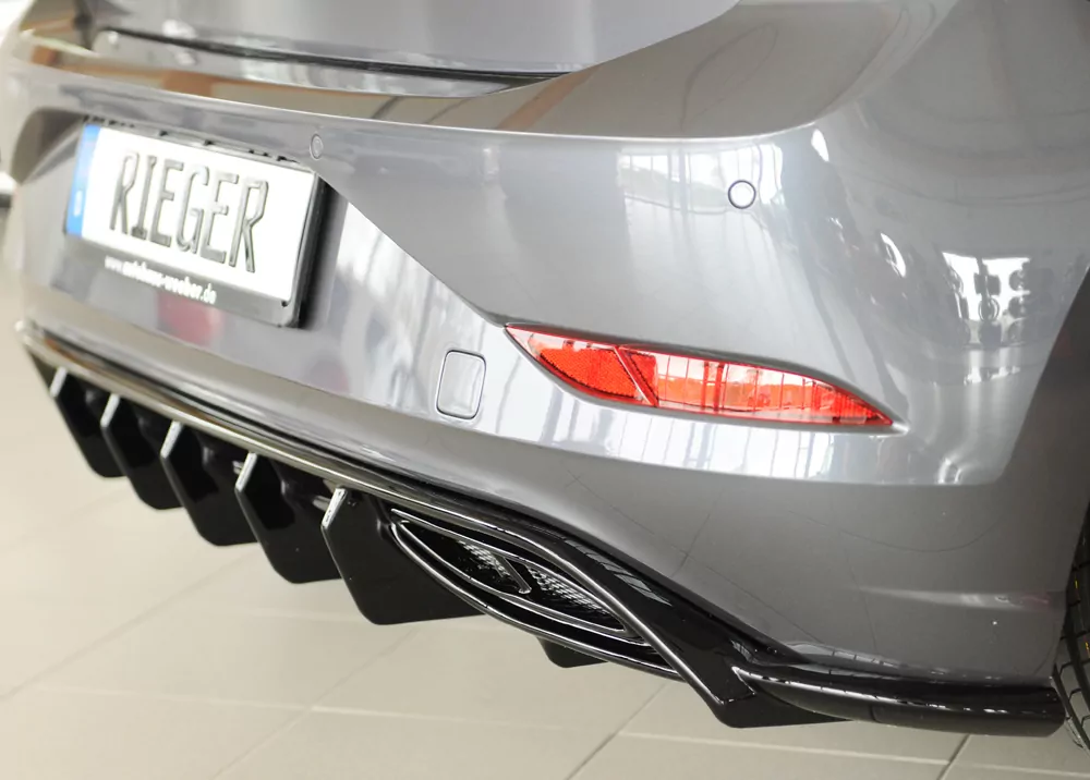 Rieger Heckeinsatz glanz schwarz für VW Polo (AW) R-Line 5-tür. 06.17-05.21 (bis Facelift)