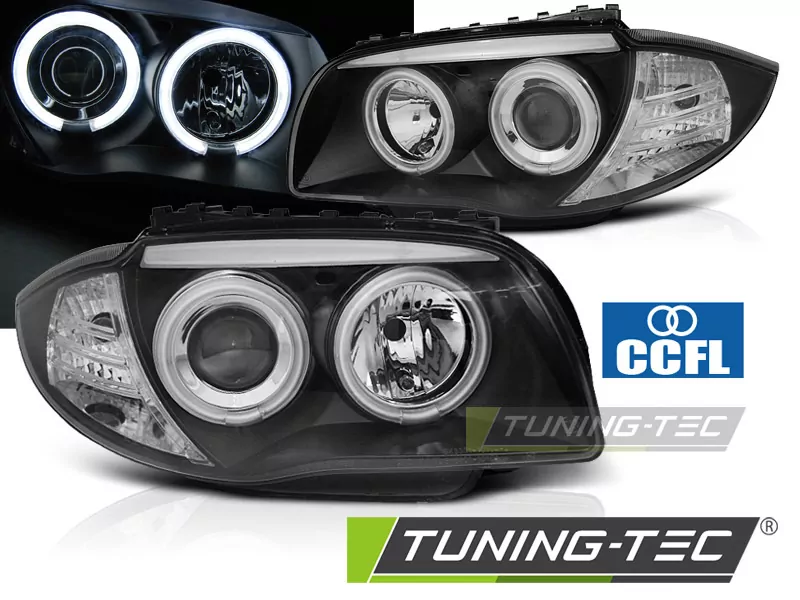 HEADLIGHTS ANGEL EYES CCFL BLACK fits  BMW 1 E87/E81/82/88 04-11