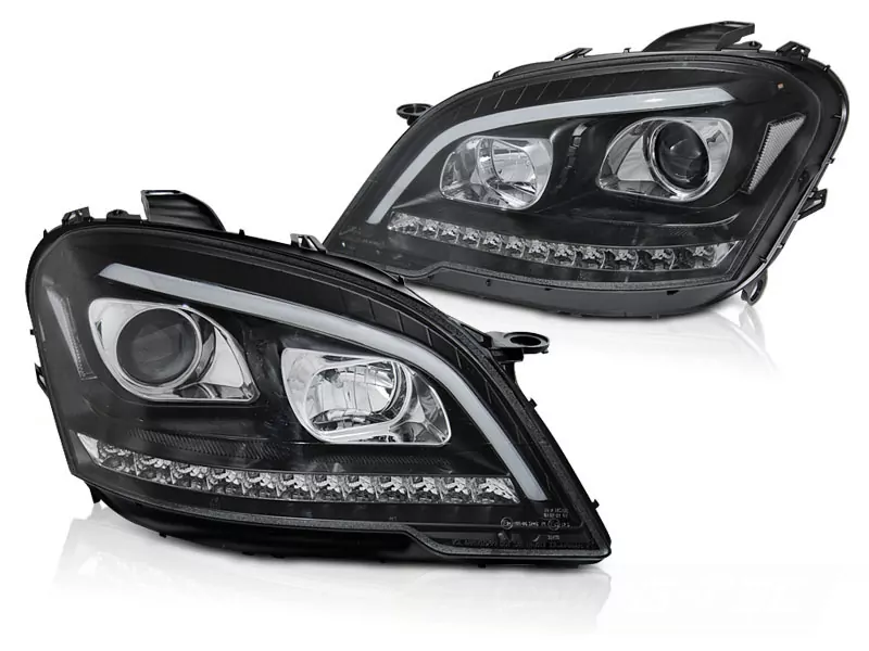Headlights Tube Light Black Seq Fits Mercedes W164 Ml M-klasa 09-11