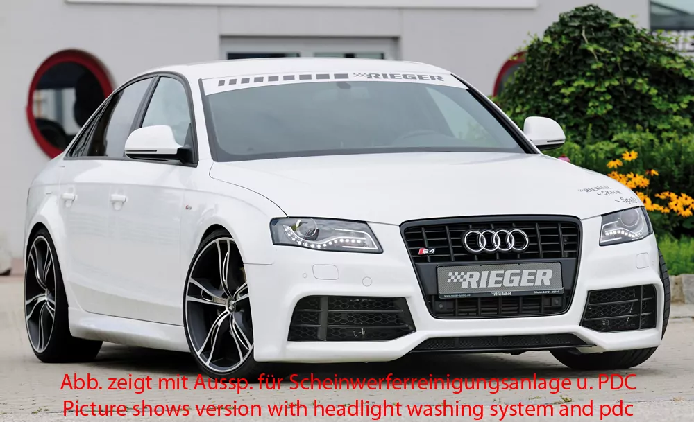 Rieger Spoilerstoßstange für Audi A4 S4 (B8/B81) - Lim. 11.08-12.11 (bis Facelift) carbon optik