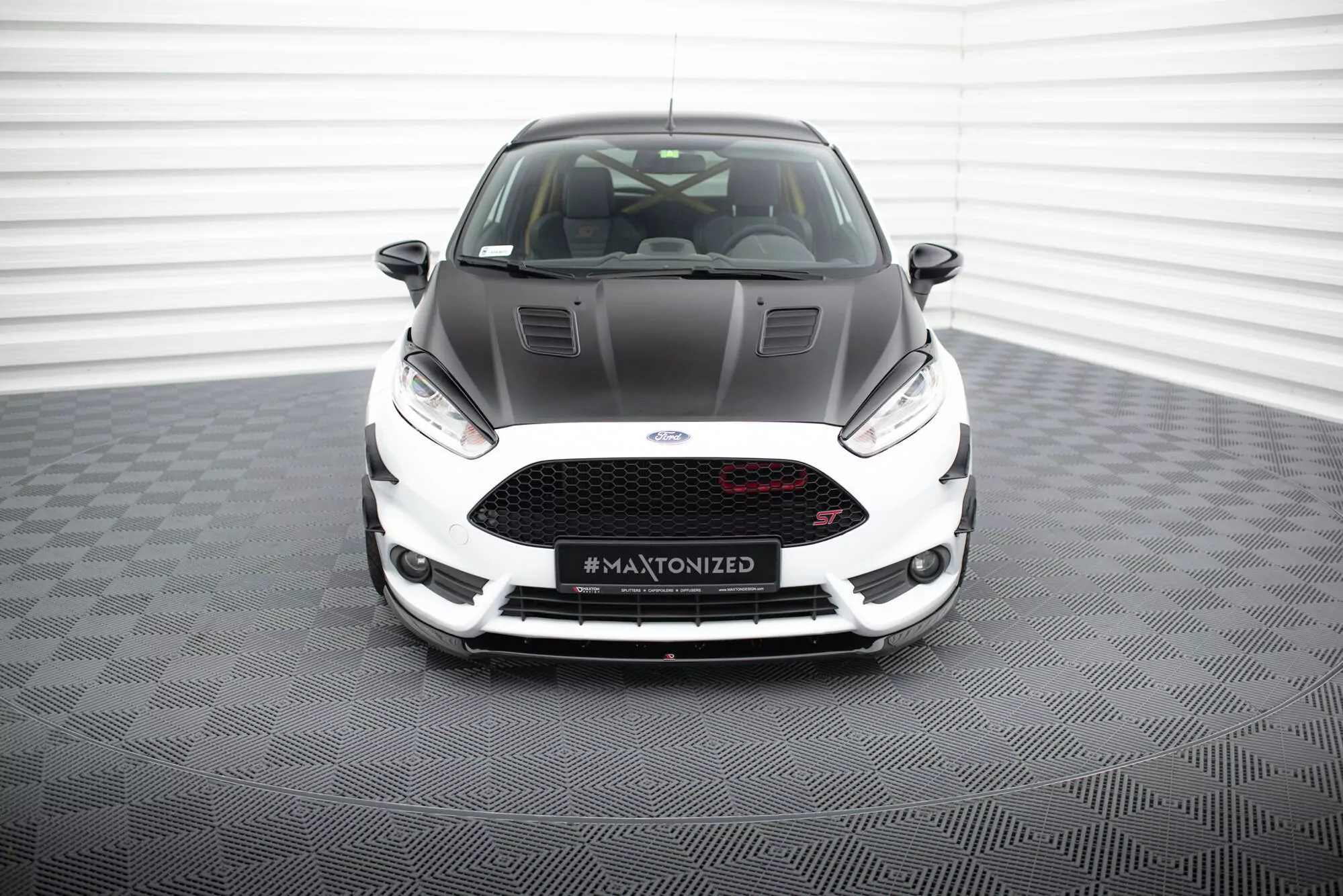 Motorhauben Luftschlitze Ford Fiesta ST Mk7 Facelift Schwarz Hochglanz
