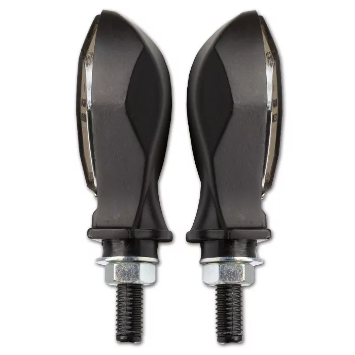 LED-Blinker "Micro Space DARK" | schwarz-matt getönt | 12V/1,2 W | M8 | ALU | E-geprüft