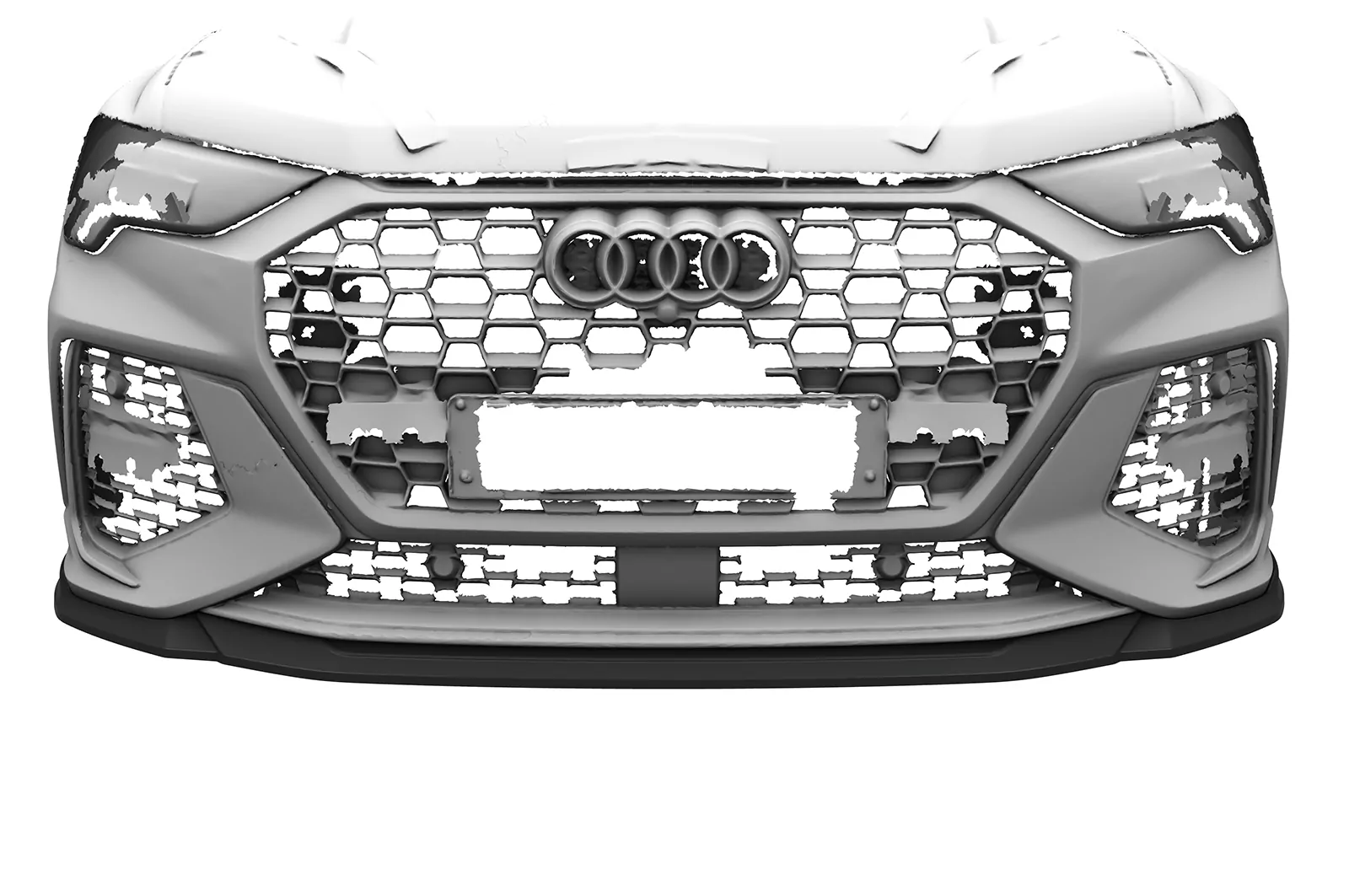 Cup-Spoilerlippe mit ABE für Audi RSQ3 (F3) CSL838 Schwarz Strukturiert