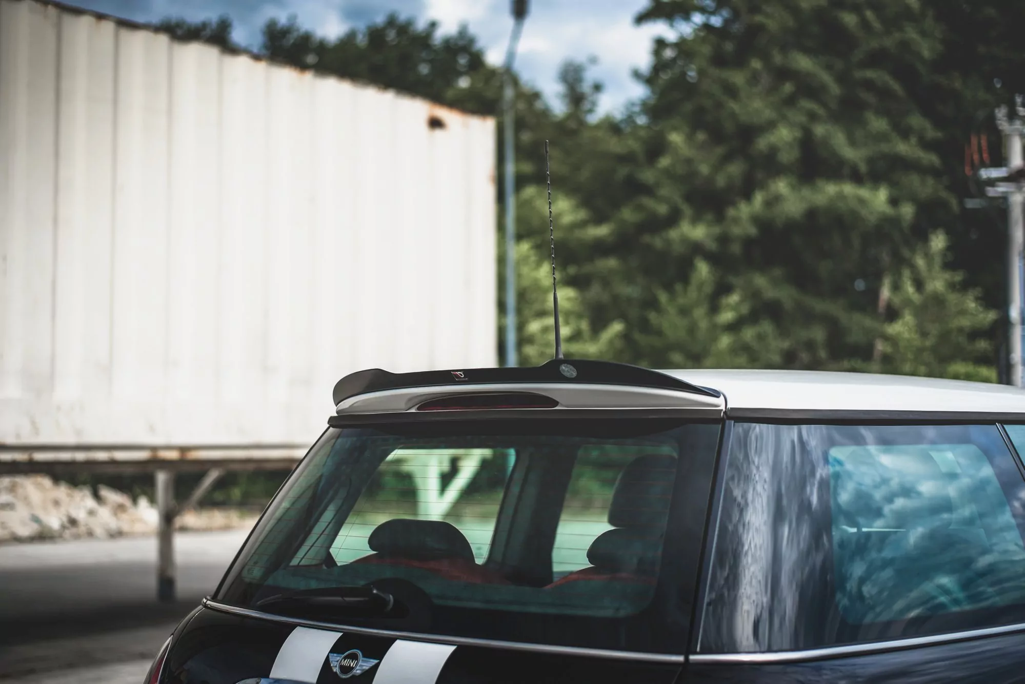 Spoiler CAP Passend Für Mini Cooper / One R50 Schwarz Hochglanz