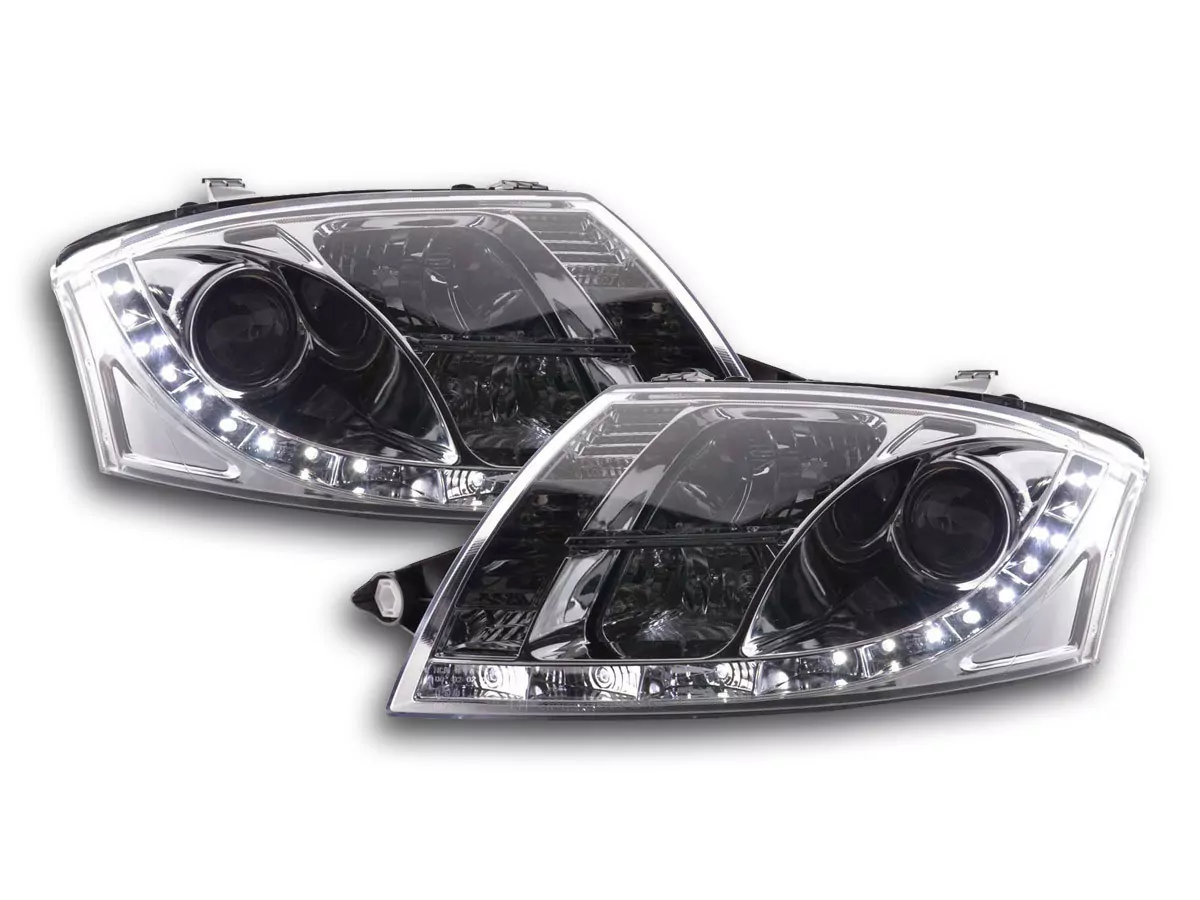 Scheinwerfer Set Daylight LED TFL-Optik Audi TT Typ 8N Bj. 99-06 chrom