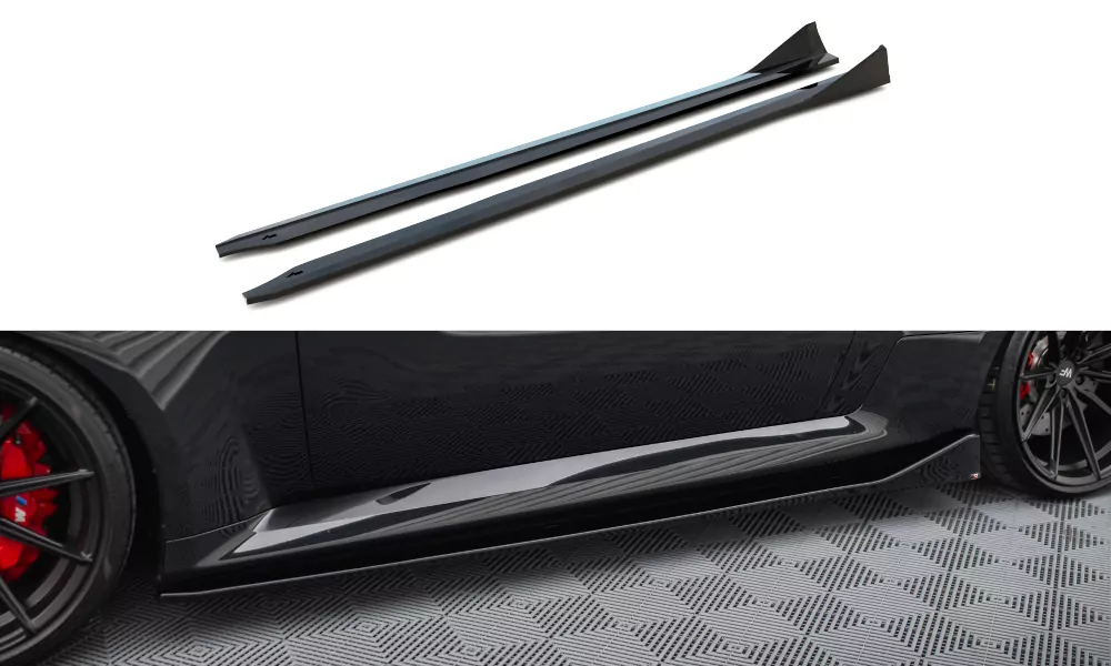 Seitenschweller Ansatz Für V.4 BMW M2 G87 Schwarz Hochglanz