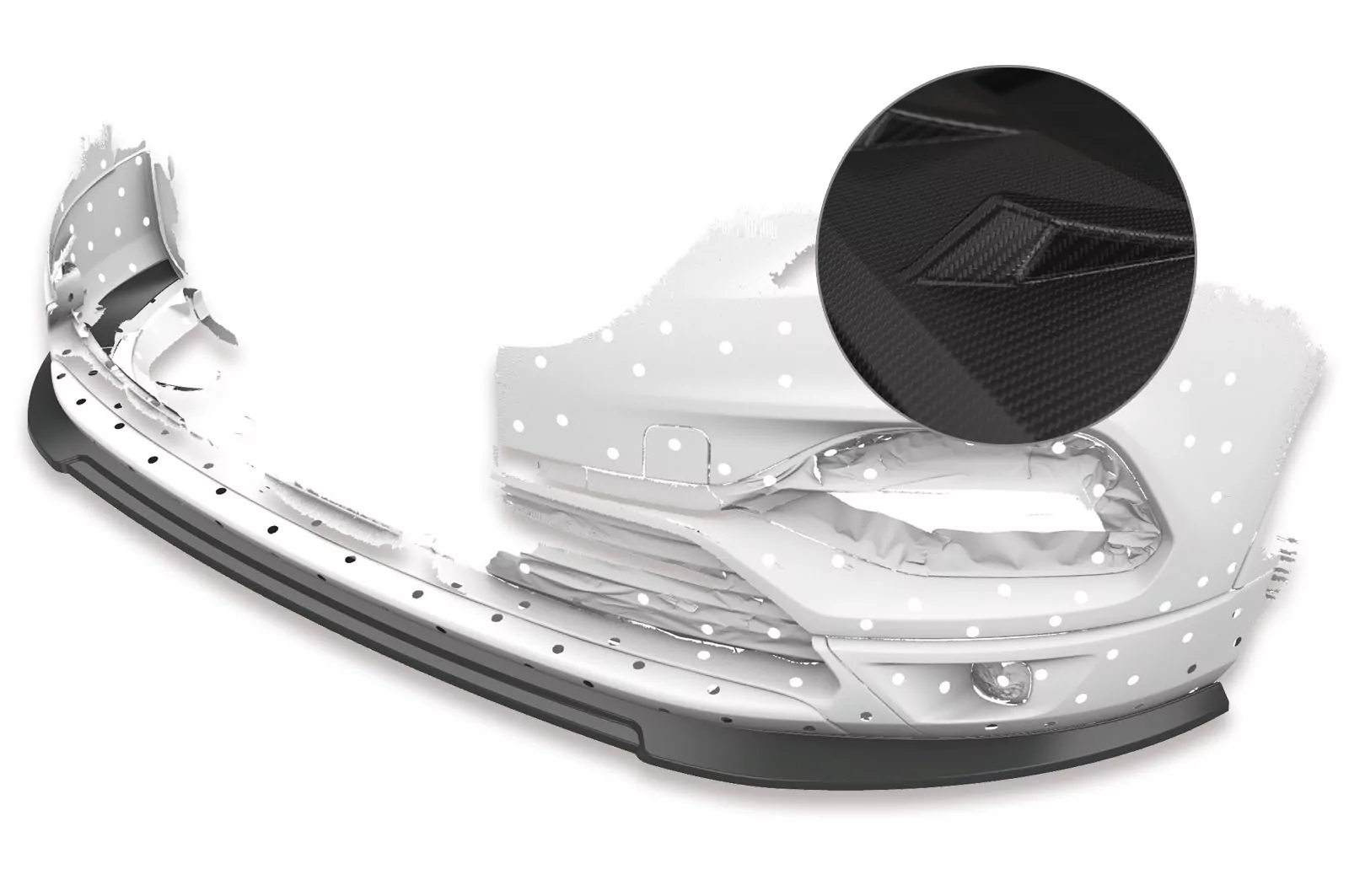 Cup-Spoilerlippe für Opel Grandland X CSL441-M Carbon Look (matt)