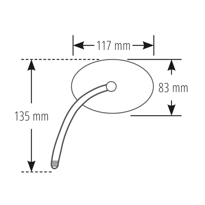 HIGHSIDER pro Handlebar Mirror Victory-Blast Black (1pc)