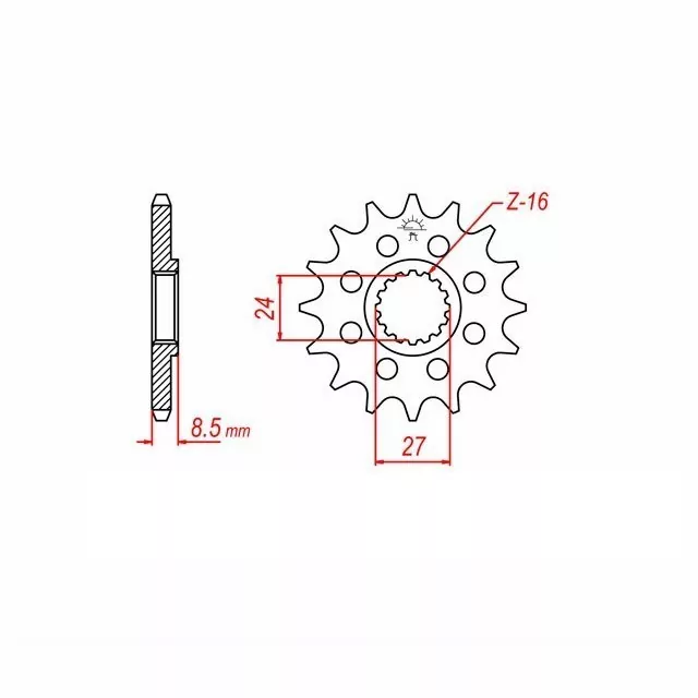 Ritzel 16 Zähne Teilung 520