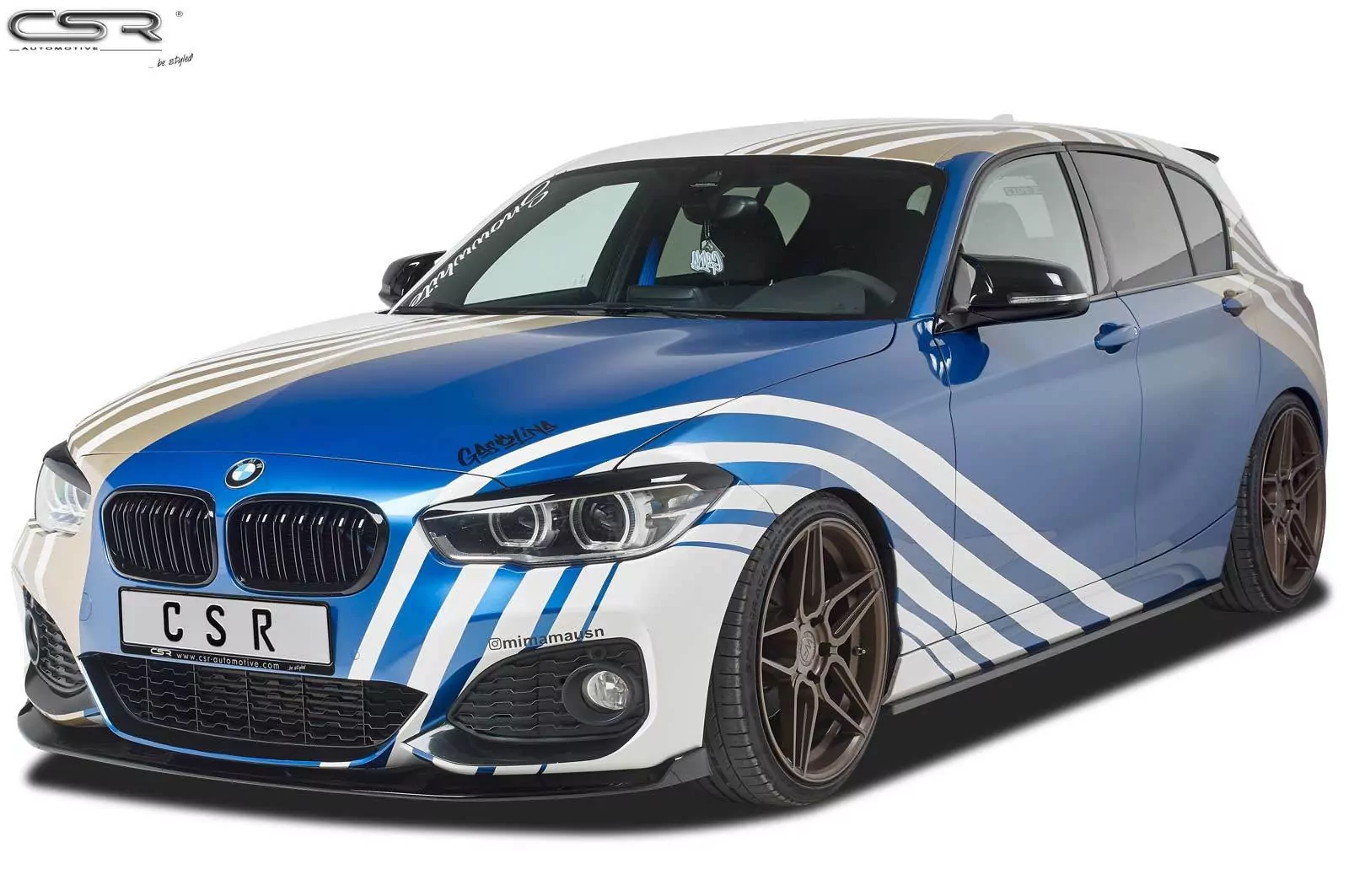 Cup-Spoilerlippe mit ABE für BMW 1er F20/F21 M-Paket CSL356-M Carbon Look (matt)