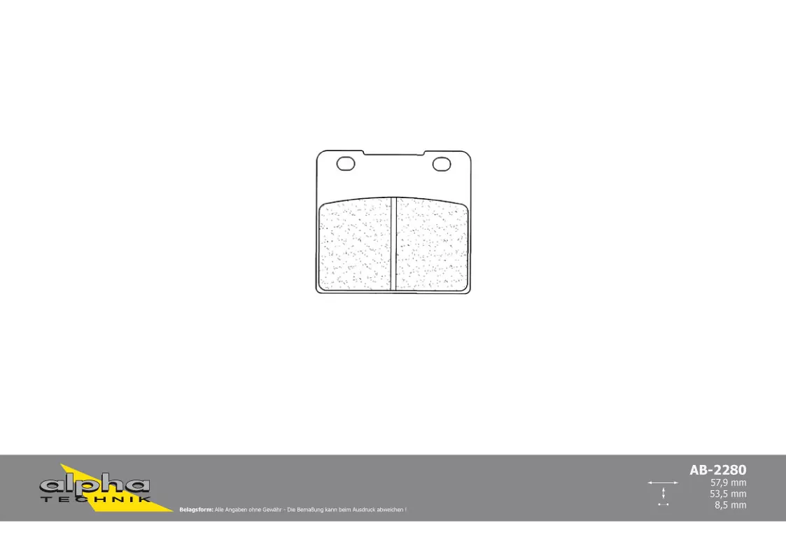 ALPHA TECHNIK Bremsbelag Straße mit ABE