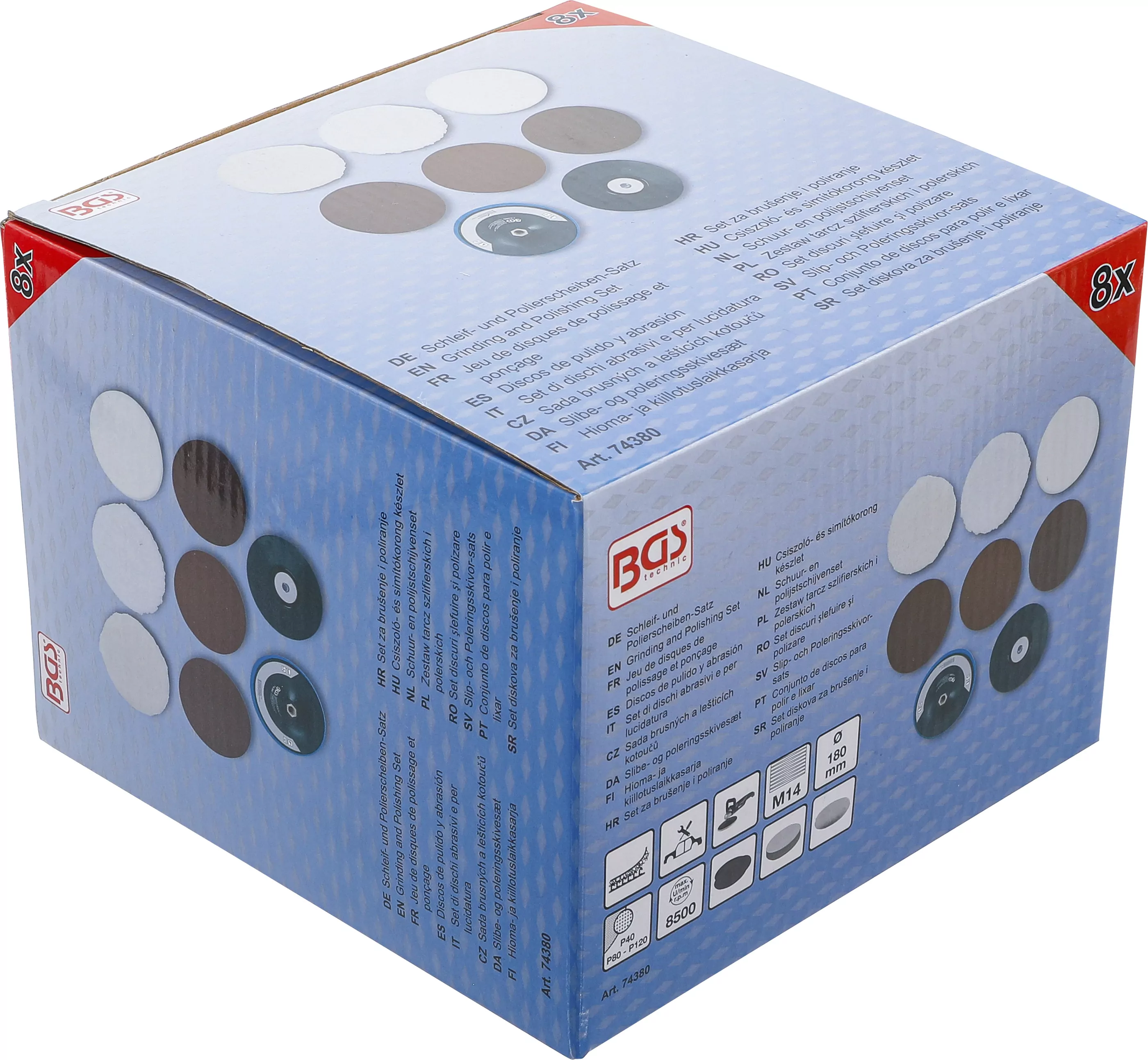 Schleif- und Polierscheiben-Satz | Ø 180 mm | 8-tlg.