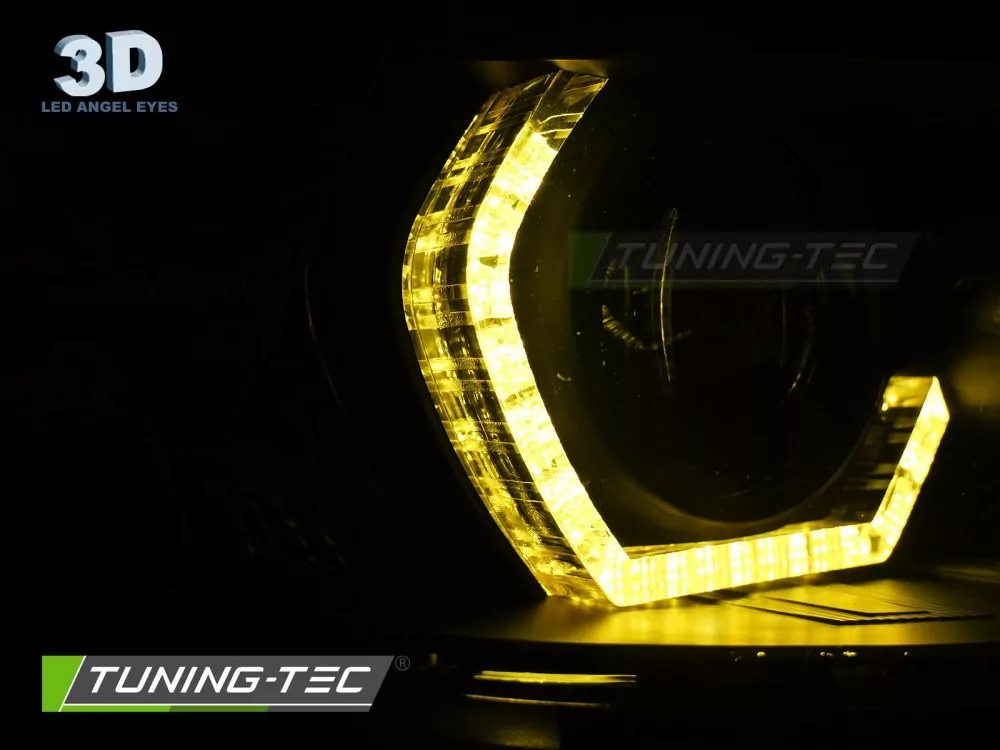 Headlights Angel Eyes Yellow Led Drl Black Fits Bmw F30/f31 11-15 