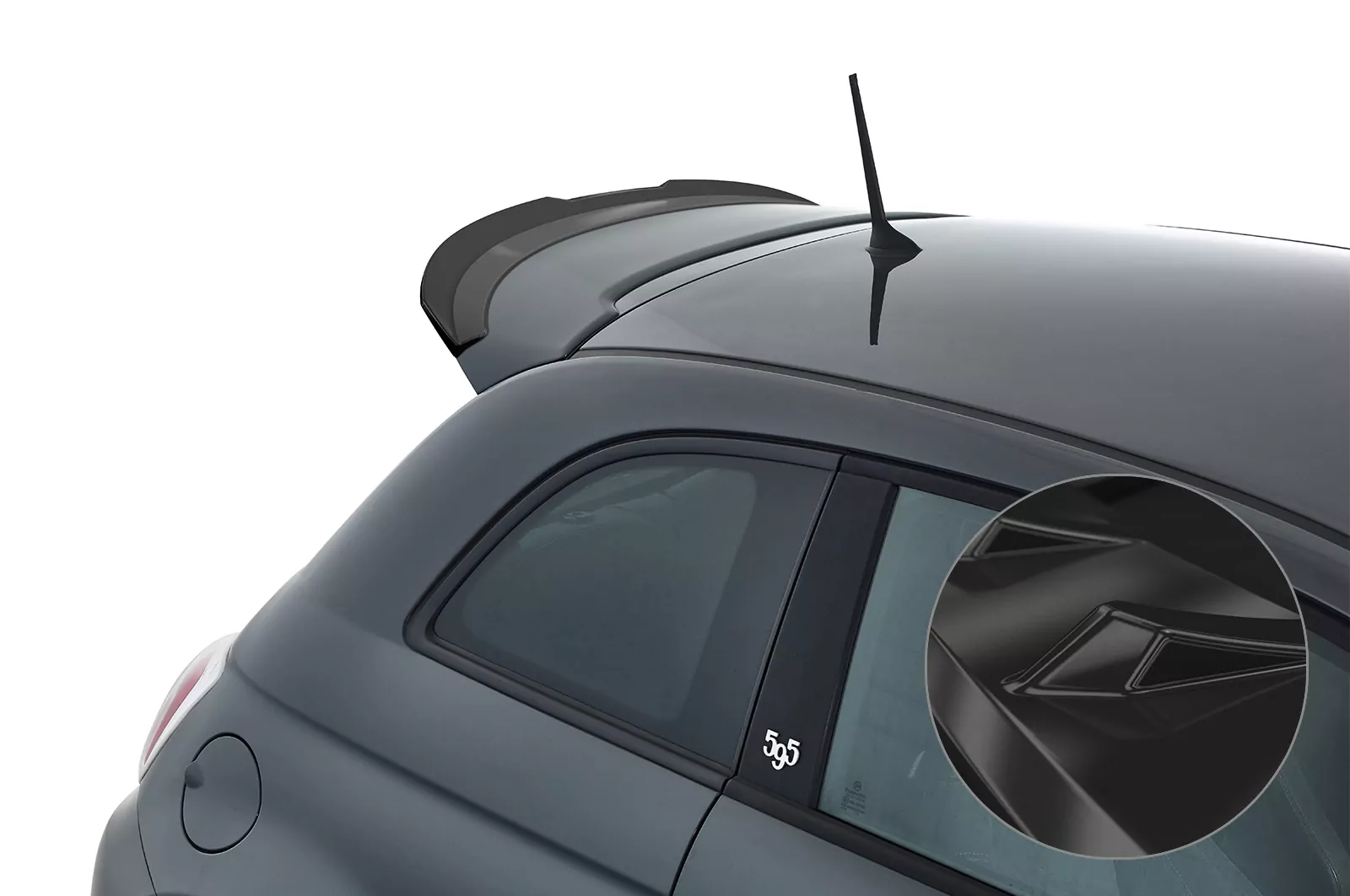 Heckflügel mit ABE für Fiat 500 Abarth 595 Competizione Glossy (schwarz hochglanz)
