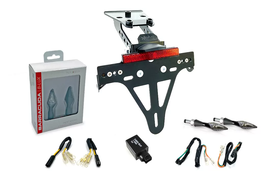 alpha Technik Kennzeichenhalter-Blinker-Kit X-LED (vorne + hinten) für Honda CBR650F / CBR650FA und CB650F / CB650FA ab Modelljahr 2017