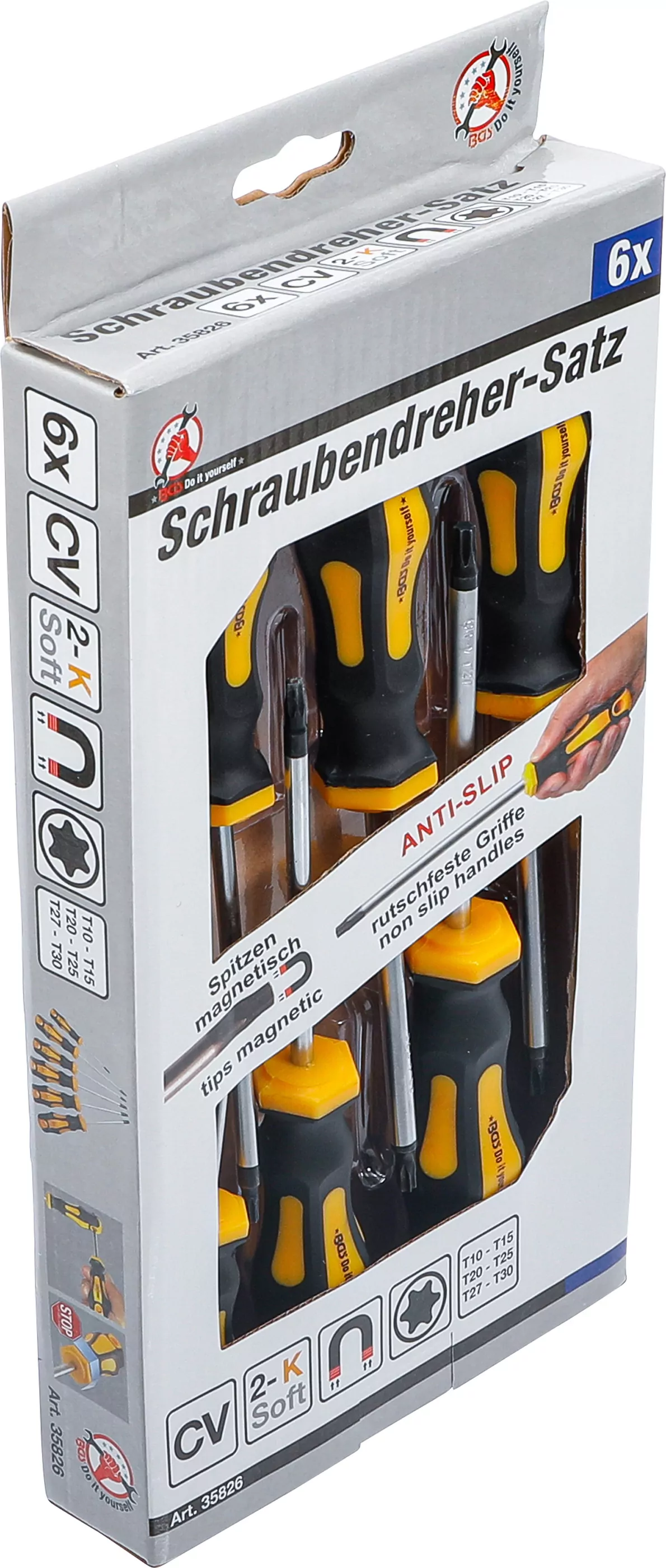 Schraubendreher-Satz | T-Profil (für Torx) T10 - T30 | 6-tlg.
