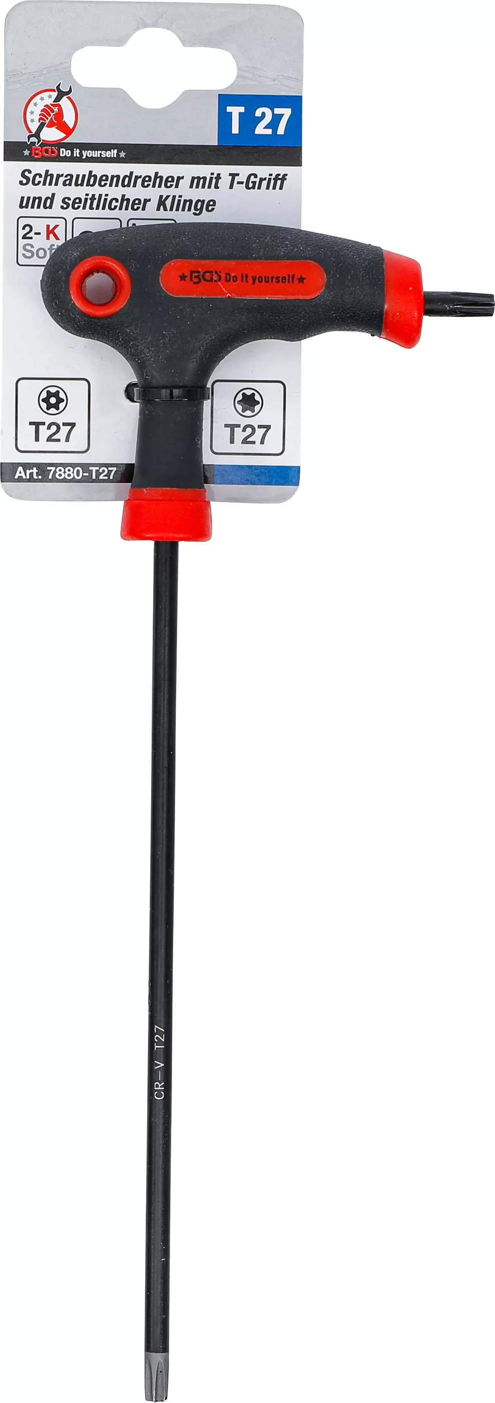 Schraubendreher mit T-Griff und seitlicher Klinge | T-Profil (für Torx) mit/ohne Bohrung T27