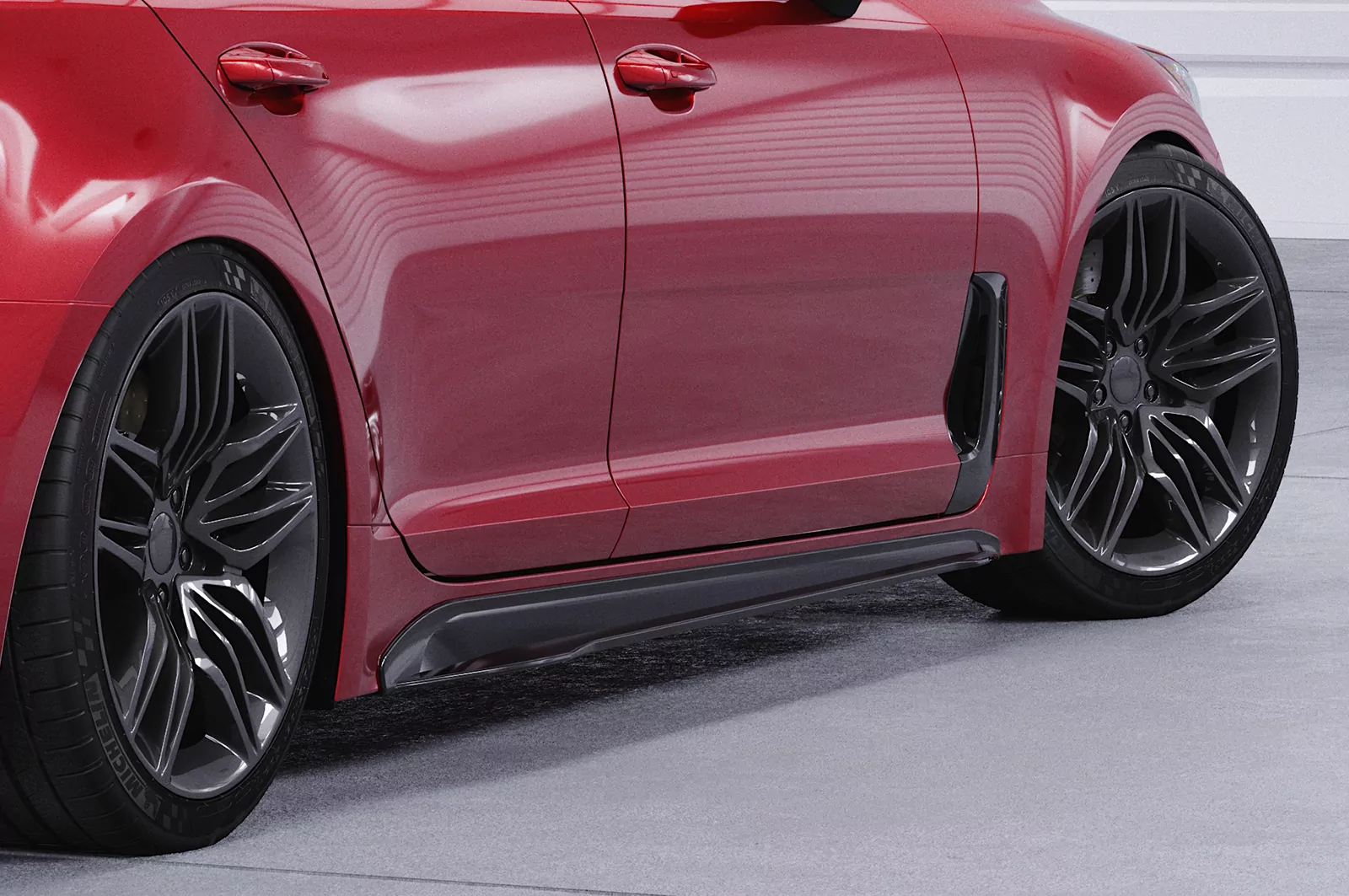 Seitenschweller für Kia Stinger GT SS509 Schwarz Strukturiert