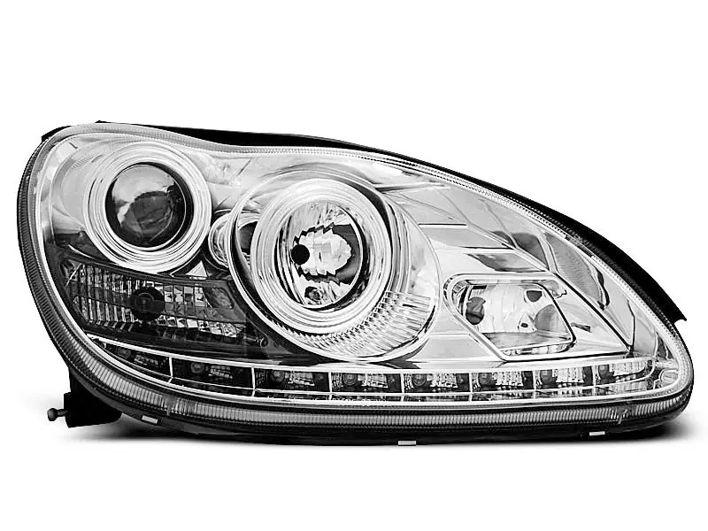 Headlights Daylight Chrome Fits Mercedes W220 S-Klasse 09.98-05.05