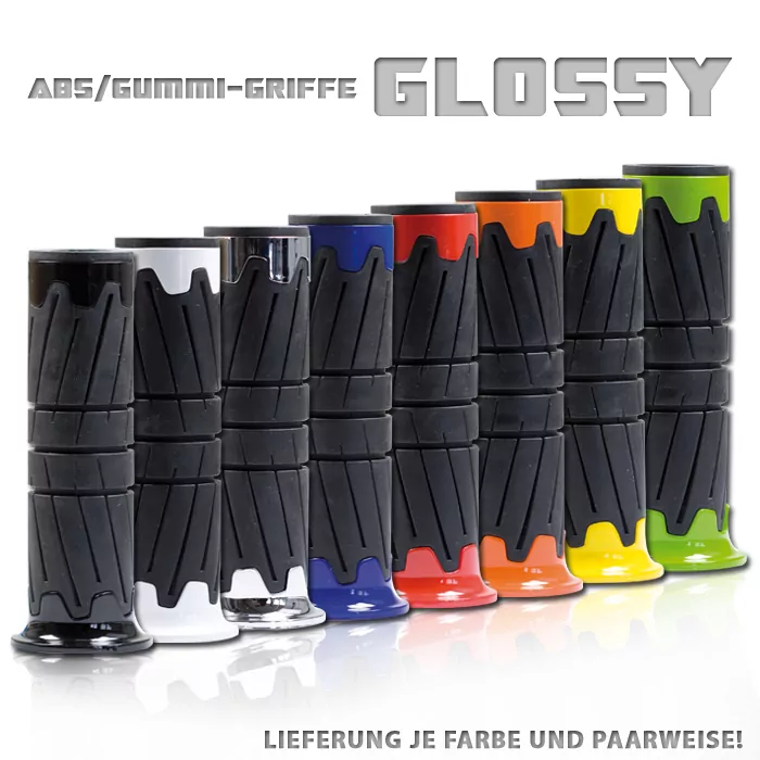 Abs/gummi-griffe | Glossy | Gelb | 22mm | Länge 125 Mm | Offen