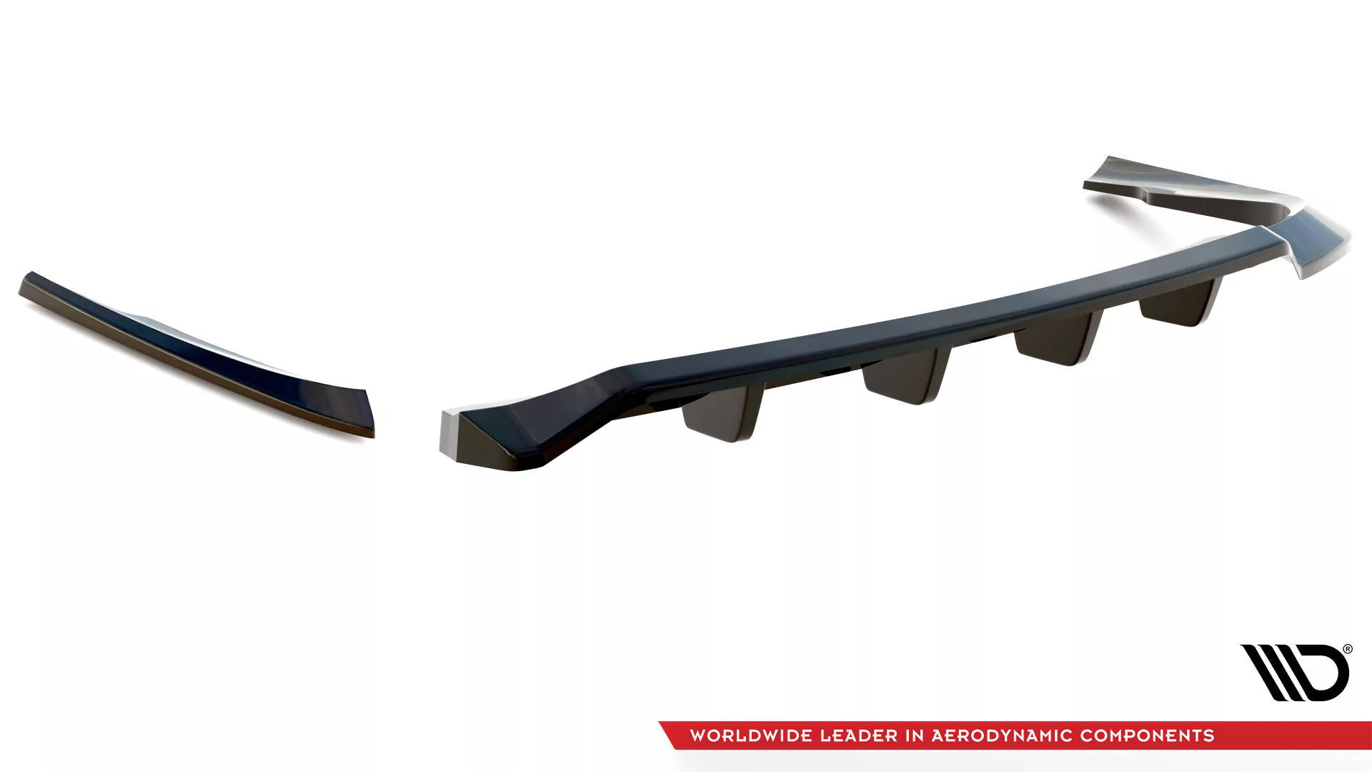 Hinten Splitter (mit Einem Vertikalem Balken) Volvo C70 Mk1 Schwarz Hochglanz