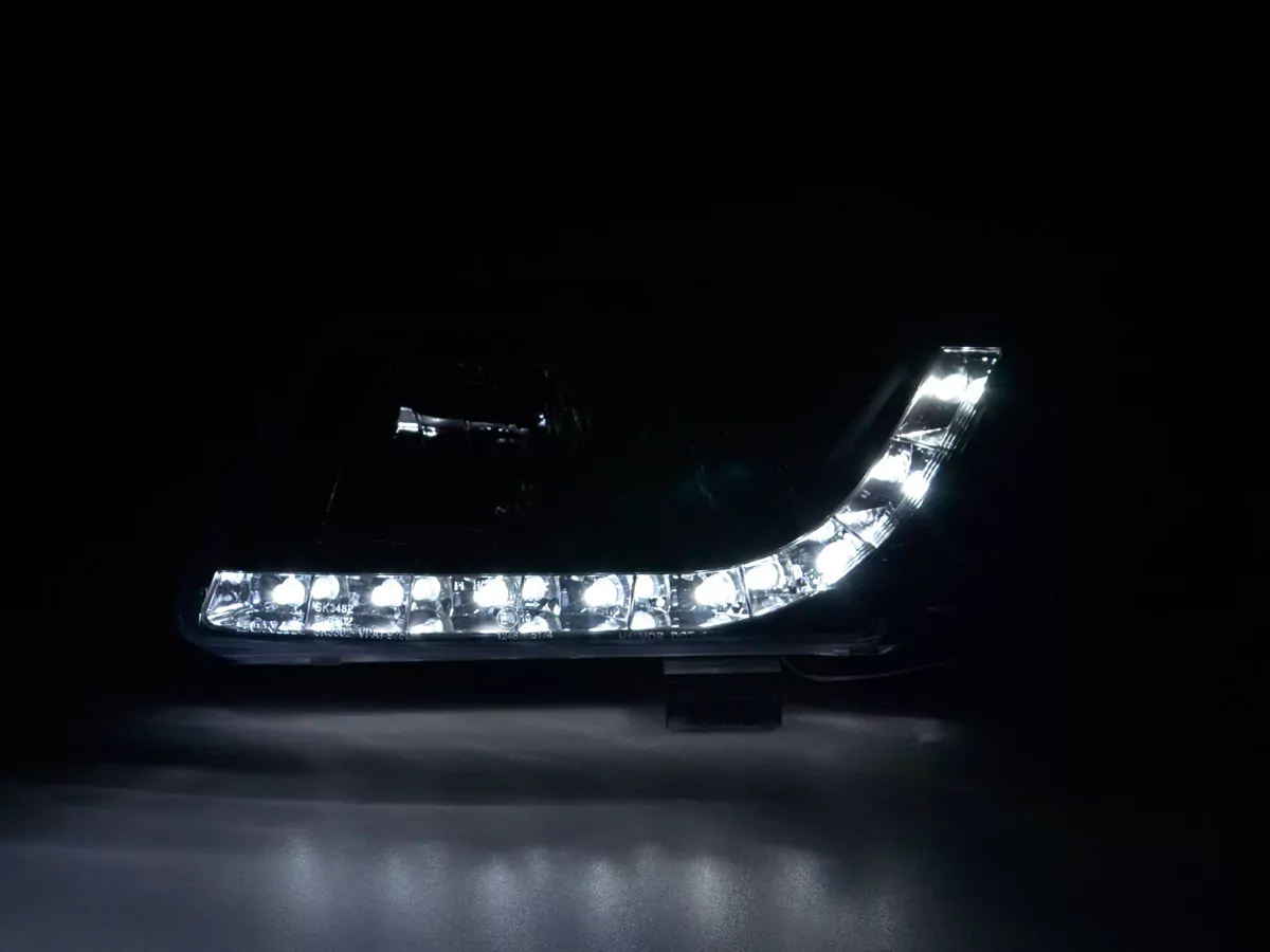 Scheinwerfer Set Daylight LED Tagfahrlicht VW Passat Typ 3B Bj. 97-00 schwarz