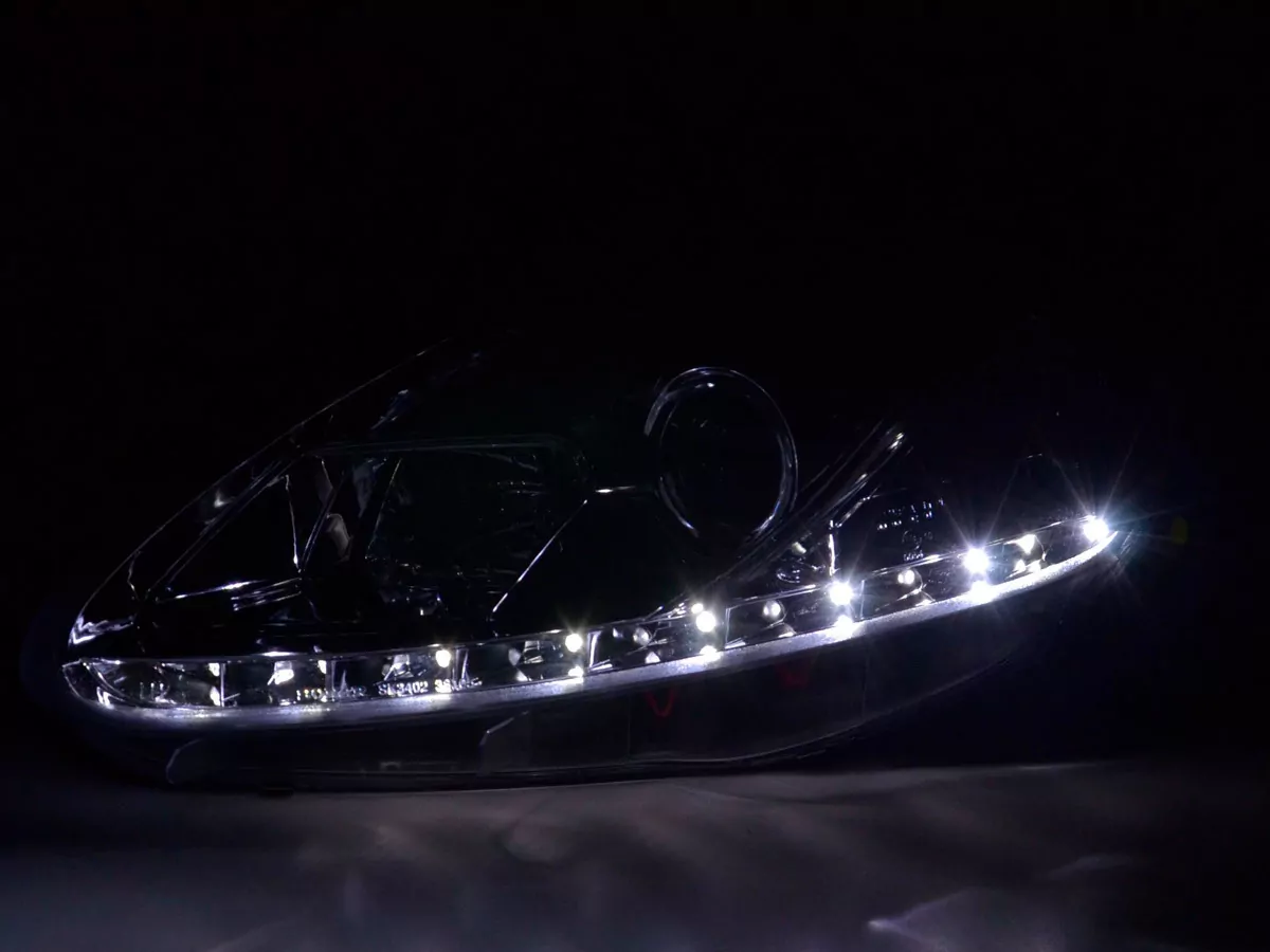 Scheinwerfer Set Daylight LED TFL-Optik Fiat Grande Punto Typ 199 Bj. 08- chrom