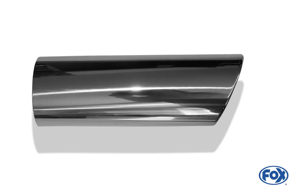 Anschweißendrohr Typ 38 - Links  106x71 mm / Länge: 300 mm - oval  - seitlich nach links abgeschrägt / eingerollt / ohne Absorber