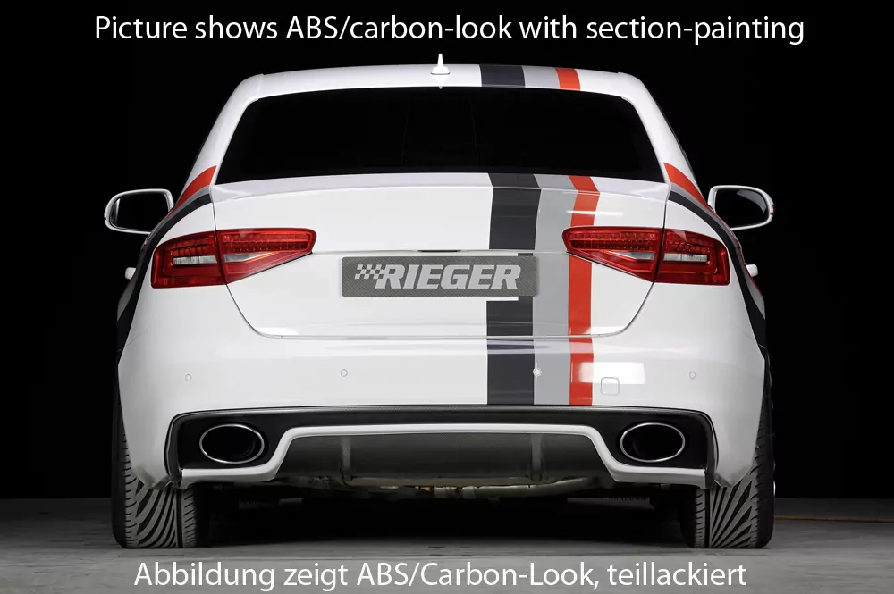 Rieger Heckeinsatz für Audi A4 S4 (B8/B81) - Lim. 01.12- (ab Facelift) schwarz glanz