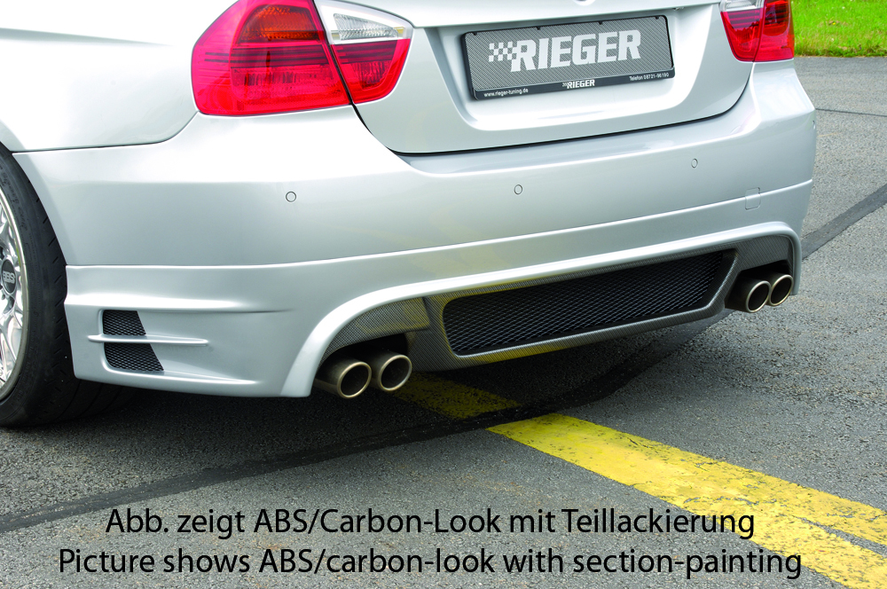 Rieger Heckschürzenansatz für BMW 3er E90 | Lim. 09.08- (ab Facelift) LCI -> nicht für 335i! nicht für M-Paket-Heckschürze!
