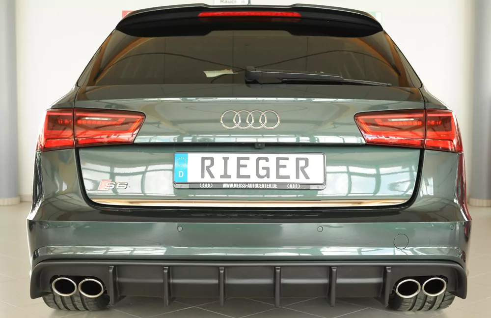 Rieger Heckeinsatz (für Fzg. ohne AHK) matt schwarz für Audi A6 S6 (4G/C7) Lim. 09.14- (ab Facelift)
