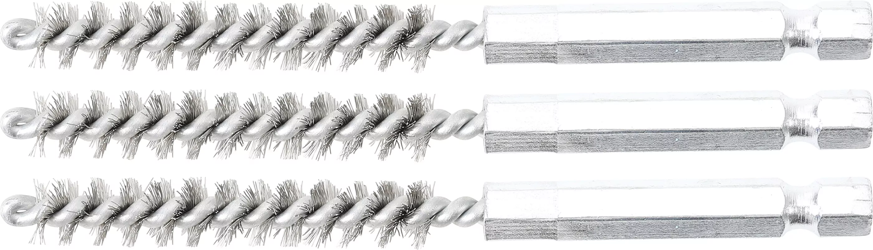 Stahlbürste | 8 mm | Antrieb Außensechskant 6,3 mm (1/4") | 3-tlg.