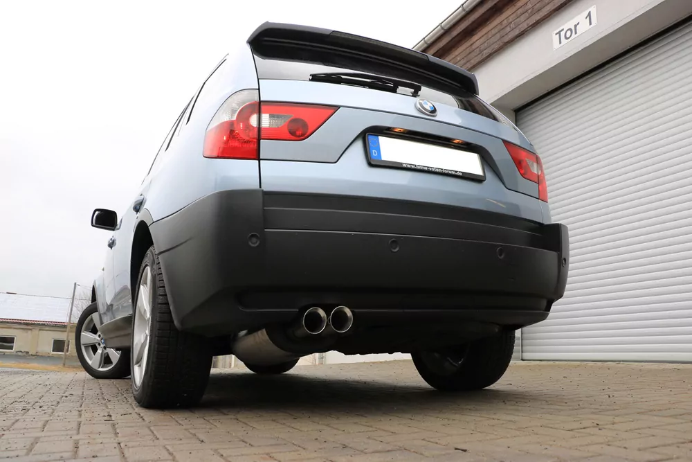 BMW X3 - X53  Endschalldämpfer auf original Vorschalldämpfer - 2x80 Typ 25