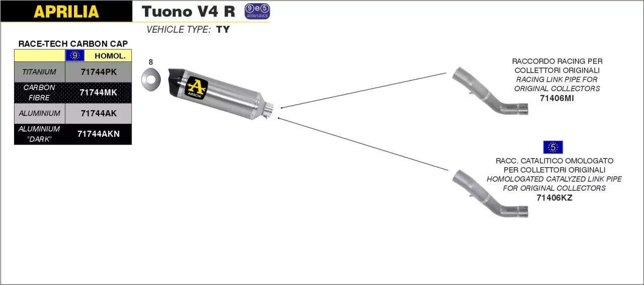Arrow Race-Tech Aluminium Dark Aprilia RSV 4 Factory/V4R/V4 RF/Factory -16