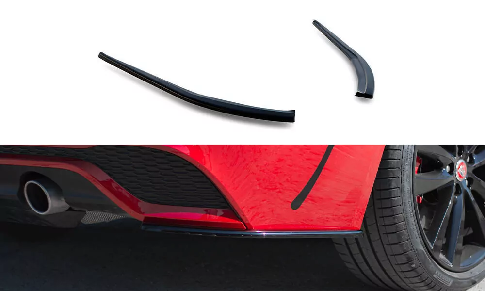 Heck Ansatz Flaps Diffusor Für Jaguar XE R-Dynamic X760 Facelift Schwarz Hochglanz
