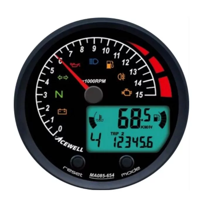 Acewell | Analog Dzm 15000rpm | Digital Tacho | Ring Schwarz | Zifferblatt Schwarz | Gehäuse Schwa