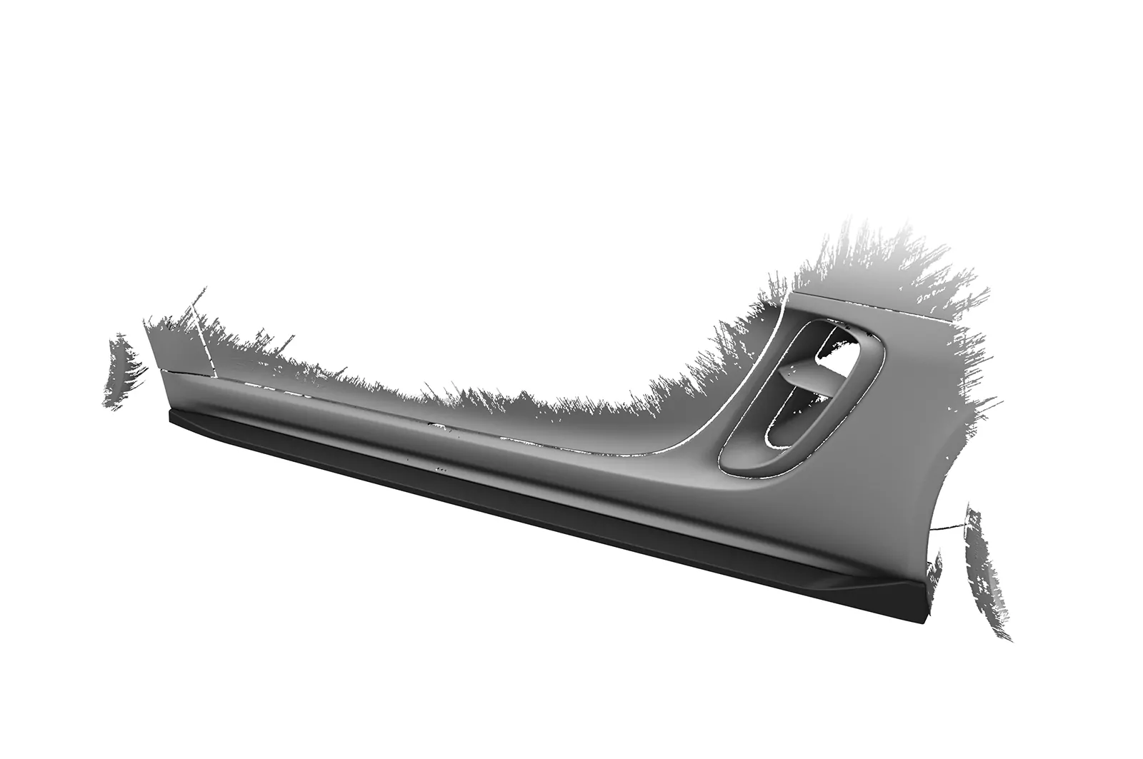 Seitenschweller für Porsche 718 Boxster / Cayman (Typ 982) SS533 Schwarz Strukturiert