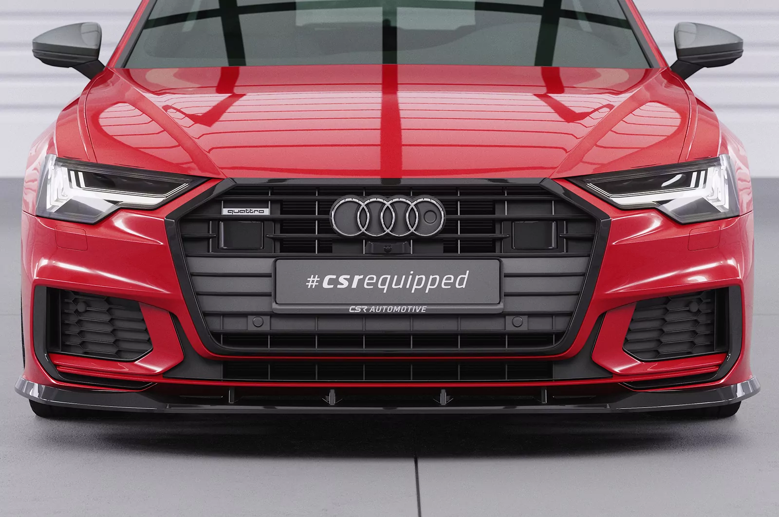 Cup-Spoilerlippe mit ABE für Audi A6 C8 4K S-Line / S6 C8 4K CSL413 Strukturiert (schwarz matt)