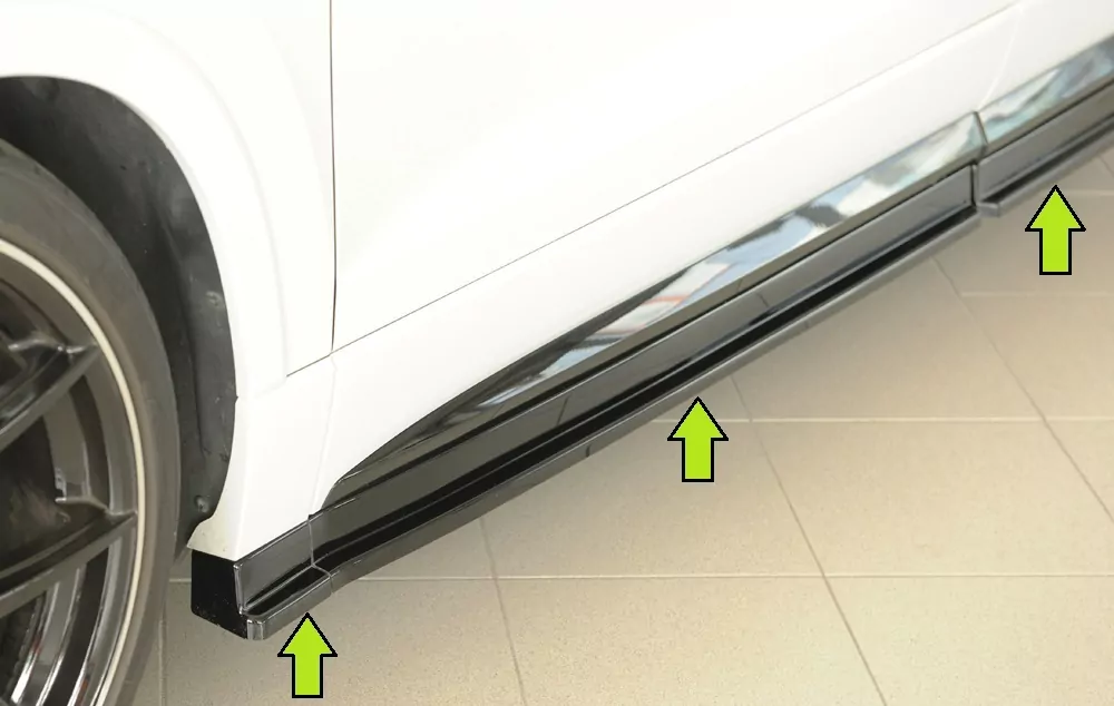 Rieger Seitenschweller links ansatz (3-tlg.) glanz schwarz für Seat Ateca FR (5FP)  08.20- (ab Facelift)