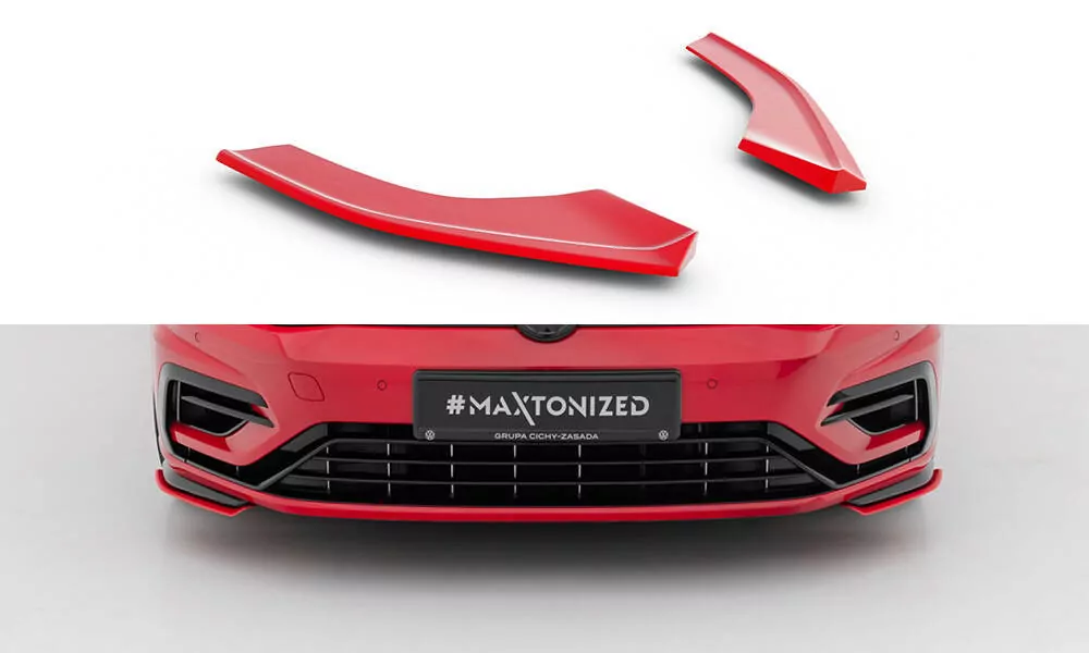 Cup Spoilerlippe Front Ansatz Passend Für V.8 VW GOLF 7 R FACELIFT Rot Hochglanz