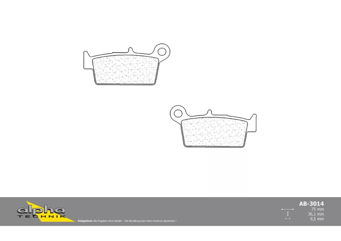 ALPHA TECHNIK Bremsbelag Scooter mit ABE