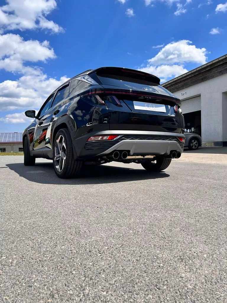 Hyundai Tucson NX4 - 4x2 & 4x4  Endschalldämpfer - 4x90 Typ 14 mit Schwarzen Covern 4x100mm