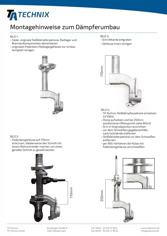 TA Technix Luftdämpfersatz Vorderachse passend für Audi 80 (B1/B2)/ VW Passat (32/ 32B)