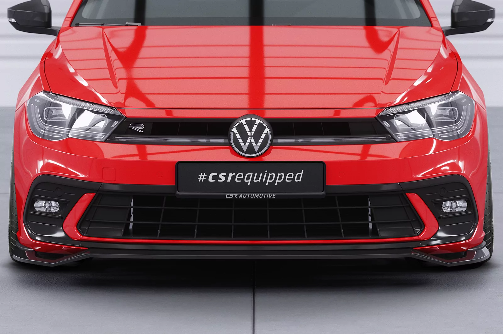 Cup-Spoilerlippe mit ABE für VW Polo 6 2G (Typ AW) GTI / R-Line CSL622 Schwarz Strukturiert