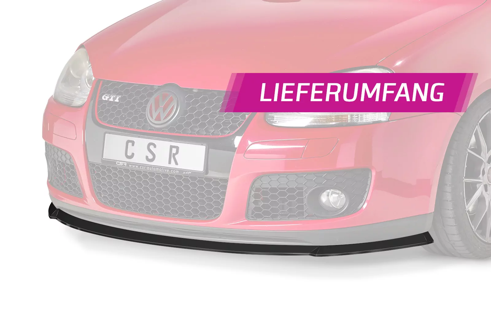 Cup-Spoilerlippe mit ABE für VW Golf 5 GTI/GT CSL382 Strukturiert (schwarz matt)